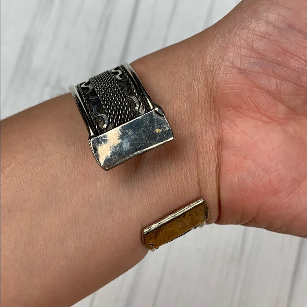 Vintage Silver Adjustable Cuff - image 2